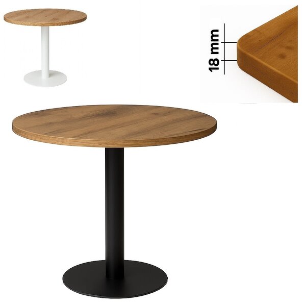 Stolik 70 cm okrągły, restauracja, kawiarnia, bar, blat 1,8 cm, noga Metal I ArtDHome