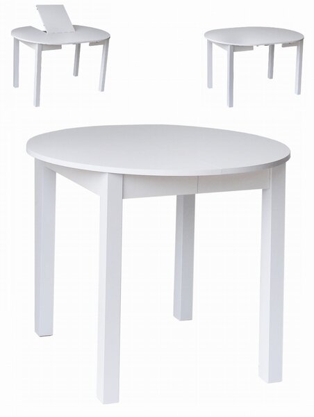 Stół 85/125 cm okrągły rozkładany, blat 1,8 cm, nogi Drewniane „ Kwadratowe ” I ArtDHome