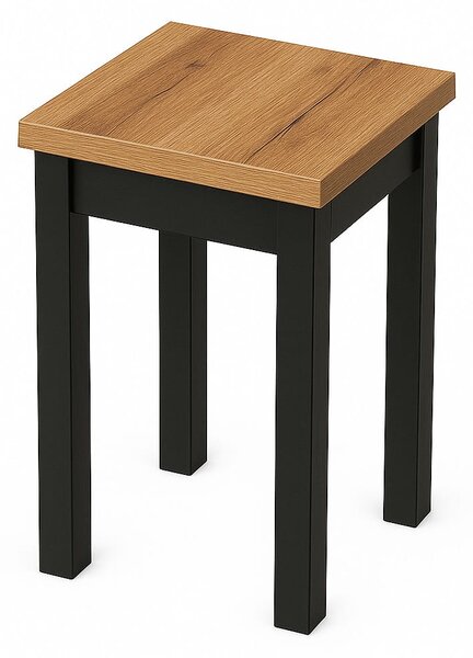 Taboret drewniany kwadratowy 30 cm Dąb Craft PROMOCJA I ArtDHome