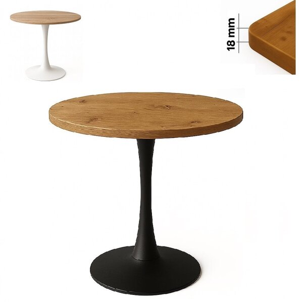 Stolik 70 cm okrągły, restauracja, kawiarnia, bar, blat 1,8 cm, noga Metal I ArtDHome