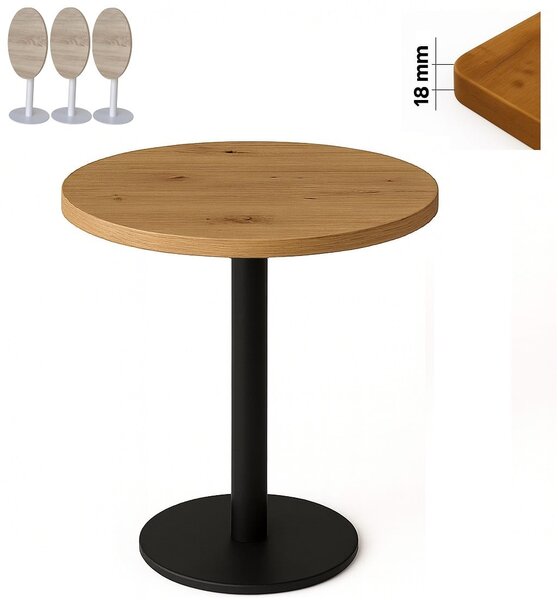 Stolik 80 cm okrągły składany, restauracja, kawiarnia, bar, blat 1,8 cm, noga Metal I ArtDHome