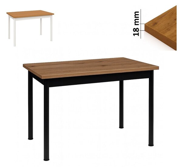 Stół 60x100 cm prostokątny nierozkładany, blat do kantu 1,8 cm, nogi Metalowe „ Okrągłe ” I ArtDHome