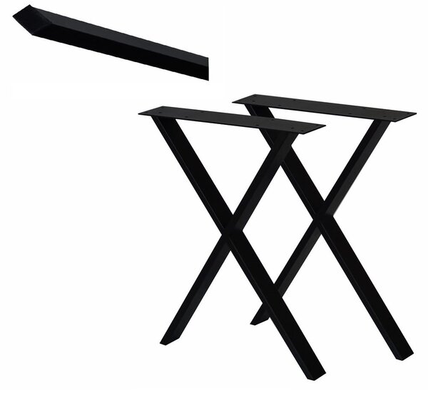 Nogi metalowe „ X2 ” 50 cm do Ławy, Stołu, Stolika LOFT INDUSTRIAL | ArtD Home