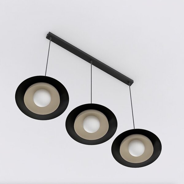 Skin 3 BL Mokka lampa wisząca trzy klosze do industrialnych wnętrz domodes