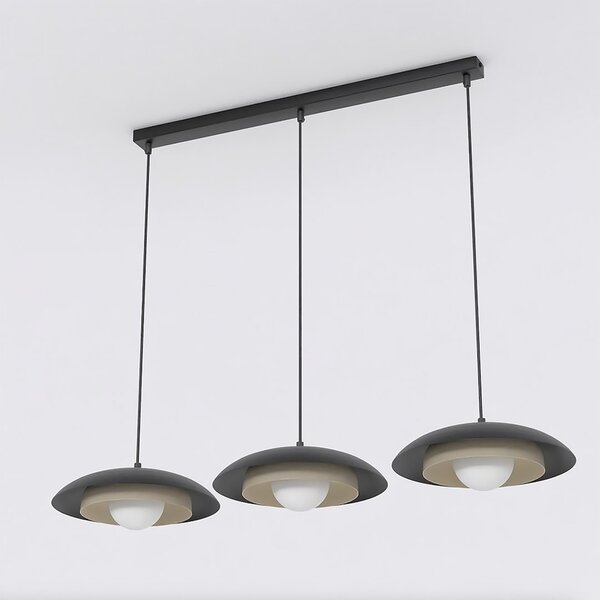 Skin 3 BL Mokka lampa wisząca trzy klosze do industrialnych wnętrz domodes