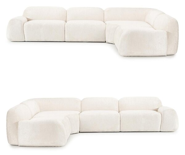 Narożna sofa modułowa (4-osobowa) Teddy-Bouclé Wolke