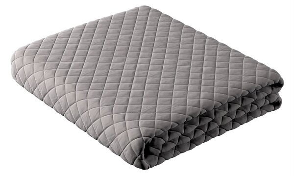 Narzuta pikowana w romby kolor szary tkanina połyskliwa, welwetowa
