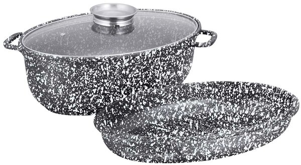 Ceramiczna brytfanna z pokrywą i brytfanną grillową S8-T16