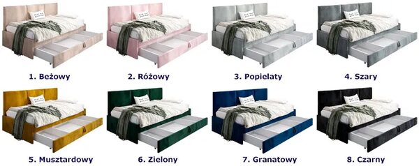 Różowa sofa młodzieżowa z oparciem C2-C39
