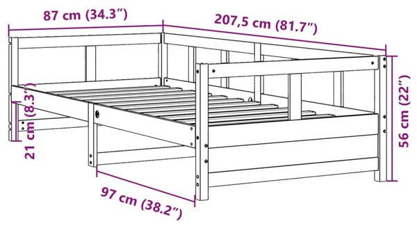 Sosnowe pojedyncze łóżko w naturalnym kolorze 80x200 F1-D60
