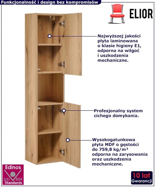 Górny słupek łazienkowy w kolorze dębu G3-W56