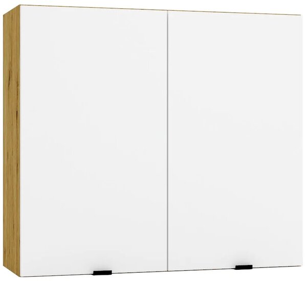 Dwudrzwiowa szafka kuchenna górna 80 cm biały + dąb artisan G7-M92