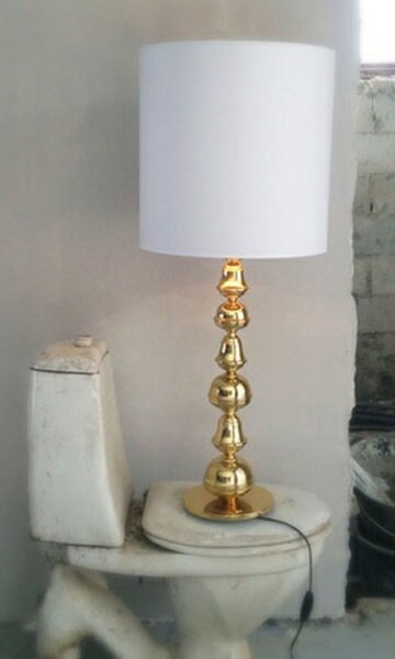 Lampa Stołowa DESIGN BY US, biały, salon, mosiądz