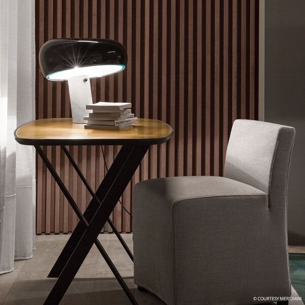 Lampa Stołowa FLOS, Snoopy, ściemnialny, czarny, salon, kamień, design