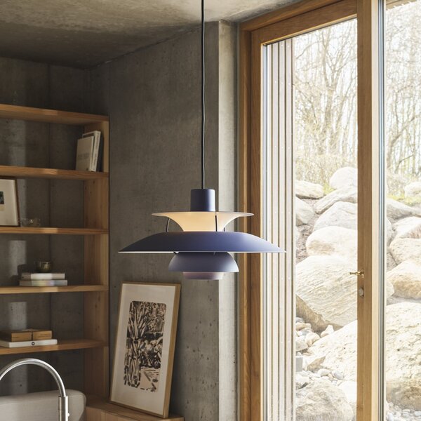 Lampa Wisząca Louis Poulsen, niebieski, salon, metal