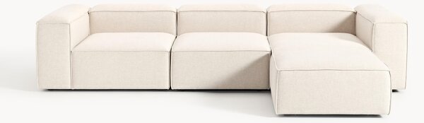 Narożna sofa modułowa z mieszanki lnu z pufem Lennon (4-osobowa)