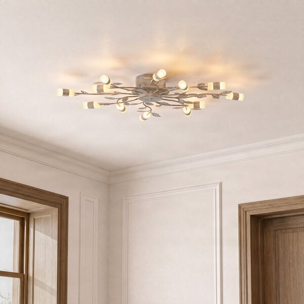 Lampy sufitowe Lindby, Bolonia, złoty | mosiężny, salon, metal, dworkowy | rustykalny