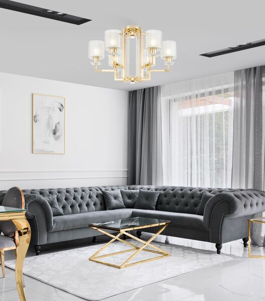 NOWOCZESNA LAMPA SUFITOWA ZŁOTA MANHATTAN W6