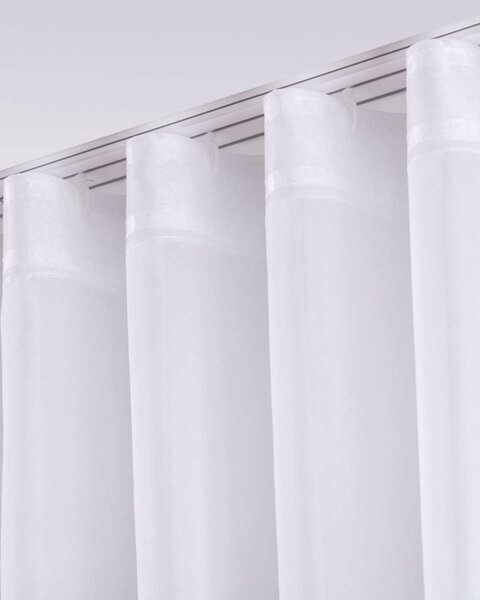 Firana na taśmie wave kolor biały tkanina półprzezroczysta, strukturalna