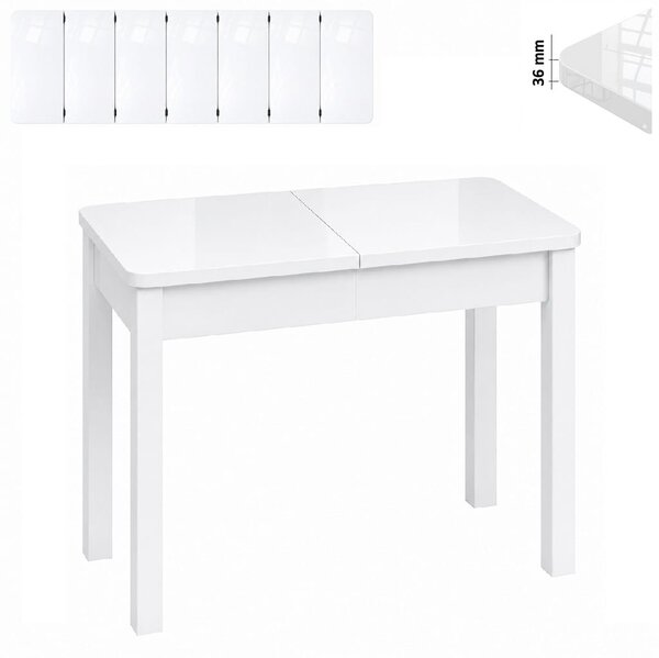 Stół 60x80/330 cm prostokątny rozkładany, blat zaowalony 3,6 cm, nogi i calgi Drewniane „ Kwadratowe ” I ArtDHome