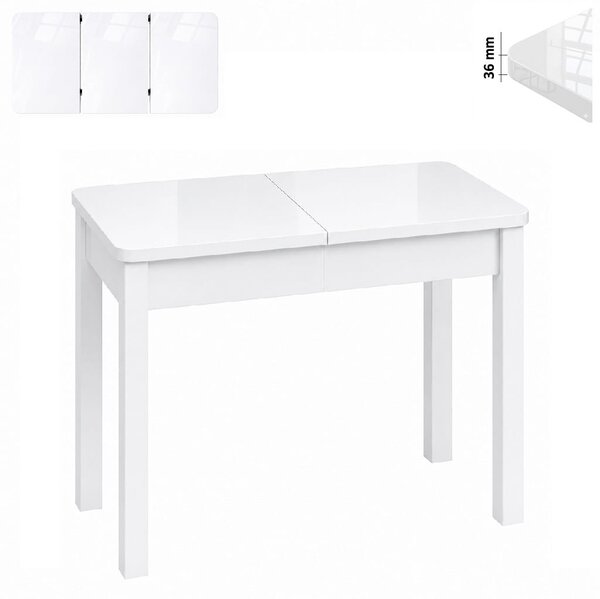 Stół 60x80/130 cm prostokątny rozkładany, blat zaowalony 3,6 cm, nogi i calgi Drewniane „ Kwadratowe ” I ArtDHome