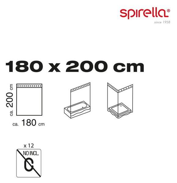 Zasłona prysznicowa 180x200 cm Dolly – Spirella