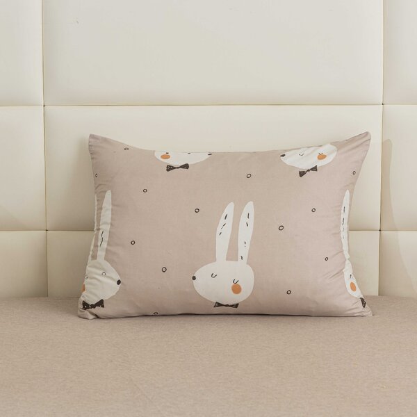 Prześcieradło z mikrofibry 140x240 cm i poszewka na poduszkę 50x70 cm WHITE RABBIT, beżowe