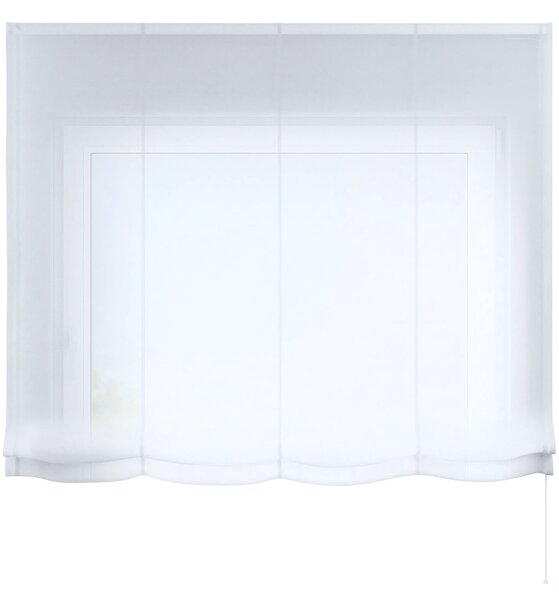 Roleta rzymska Wenecja kolor biały tkanina półprzezroczysta, połyskliwa
