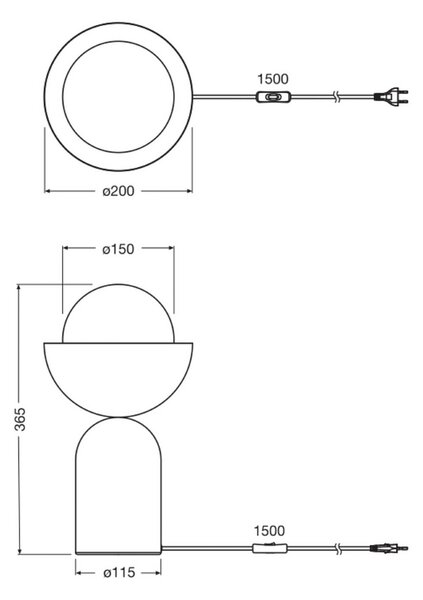 OSRAM Lampa stołowa Decor Bowl, czarny, salon / jadalnia, metal, nowoczesny