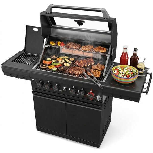 Grill ogrodowy gazowy KOLER Krone S2 Black 21.6 kW 74 x 46 cm