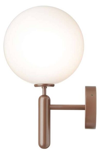 Nuura Aps lampa zewnętrzna Miira, Ø 20 cm, ciemny brąz/opalowy możliwość ściemniania, brązowy / mosiężny, metal, skandynawski