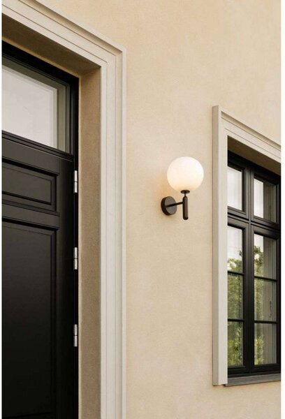 Nuura Aps lampa zewnętrzna Miira, Ø 20 cm, ciemny brąz/opalowy możliwość ściemniania, brązowy / mosiężny, metal, skandynawski