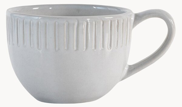Komplet kubków z porcelany z falistym brzegiem Organic, 4 elem