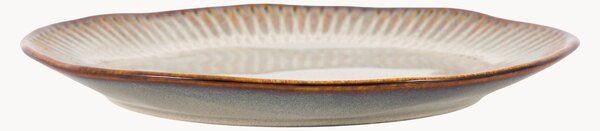 Komplet talerzy z porcelany z falistym brzegiem Organic, 4 elem