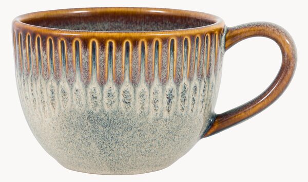 Komplet kubków z porcelany z falistym brzegiem Organic, 4 elem