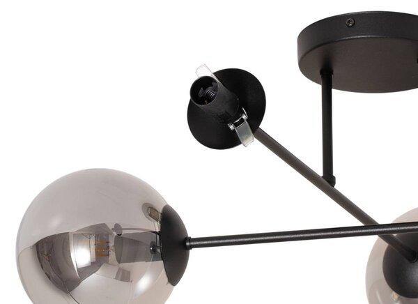 Lampa sufitowa Glassy Euluna, możliwość ściemniania, czarny, salon / jadalnia, szkło, nowoczesny