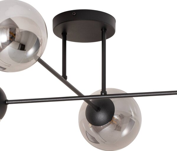 Lampa sufitowa Glassy Euluna, możliwość ściemniania, czarny, salon / jadalnia, szkło, nowoczesny