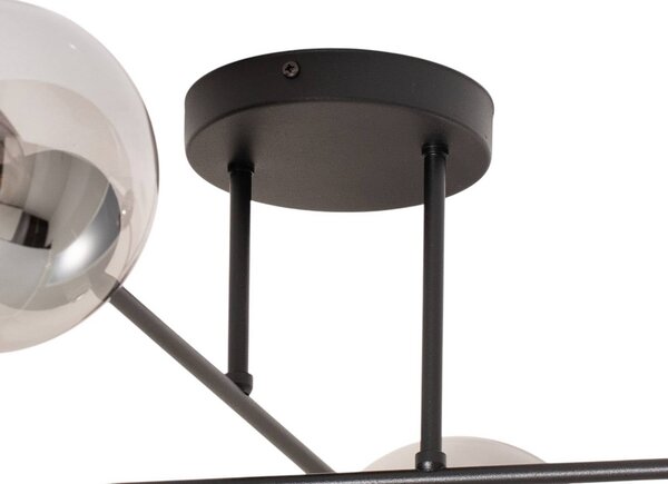 Lampa sufitowa Glassy Euluna, możliwość ściemniania, czarny, salon / jadalnia, szkło, nowoczesny