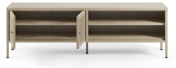Kremowa metalowa szafka pod TV 160x50x35 cm Fayna – Marckeric