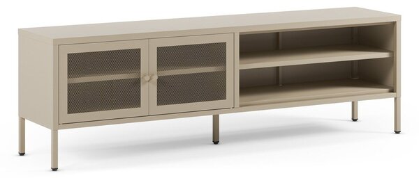 Kremowa metalowa szafka pod TV 160x50x35 cm Fayna – Marckeric