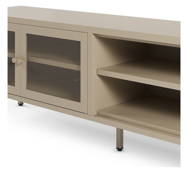 Kremowa metalowa szafka pod TV 160x50x35 cm Fayna – Marckeric