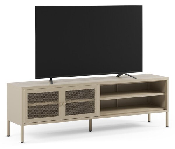 Kremowa metalowa szafka pod TV 160x50x35 cm Fayna – Marckeric