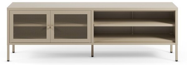 Kremowa metalowa szafka pod TV 160x50x35 cm Fayna – Marckeric