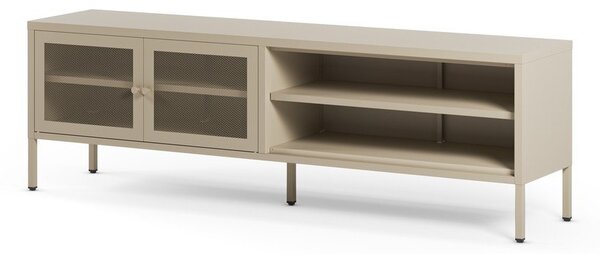 Kremowa metalowa szafka pod TV 160x50x35 cm Fayna – Marckeric