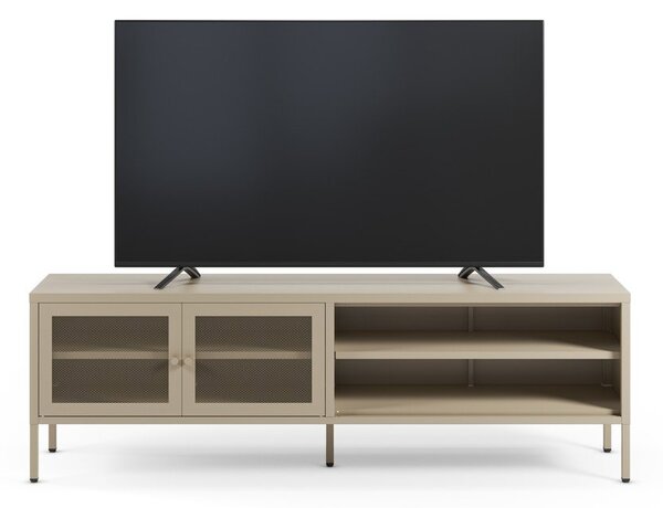 Kremowa metalowa szafka pod TV 160x50x35 cm Fayna – Marckeric