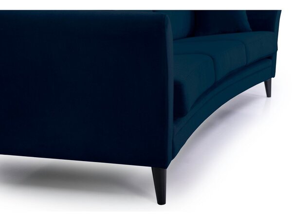 Ciemnoniebieska aksamitna sofa Scandic Eden, 237 cm