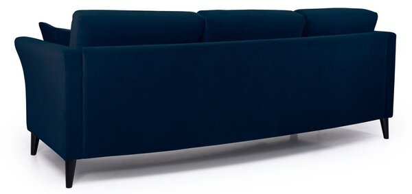 Ciemnoniebieska aksamitna sofa Scandic Eden, 237 cm