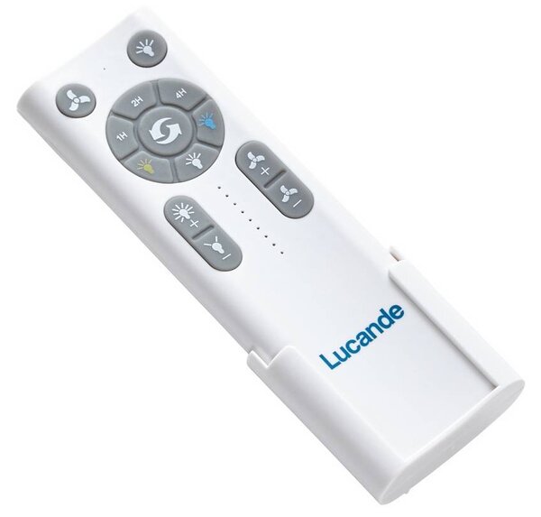 Wentylator sufitowy zewnętrzny LED Lucande Winrod, ciemne drewno, ściemniany Winrod Lucande, możliwość ściemniania, ciemne drewno, tworzywo sztuczne, nowoczesny