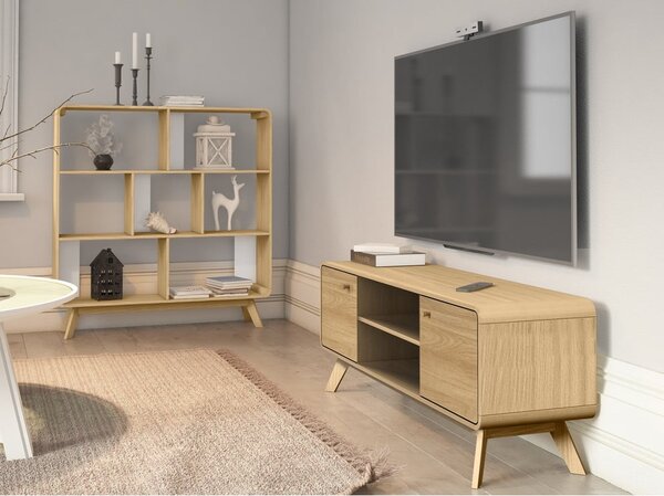 Szafka pod TV w dekorze dębu w naturalnym kolorze 140x53 cm Cassie – Støraa