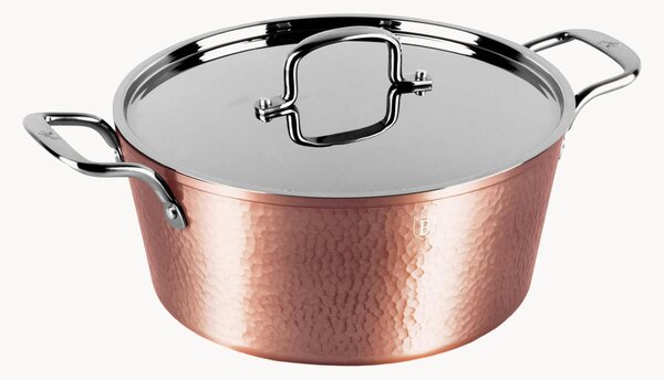 Garnek z powłoką zapobiegającą przywieraniu z miedzi z pokrywką Hammered Copper